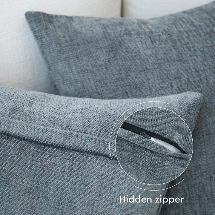 Chenille Solid Denim Cushion Cover (Pack of 1)
