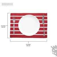 Cotton Roma Red Stripes Placemat (Pack of 6)