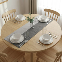 Cotton Light Grey & Grey Table Runner (Pack of 1)