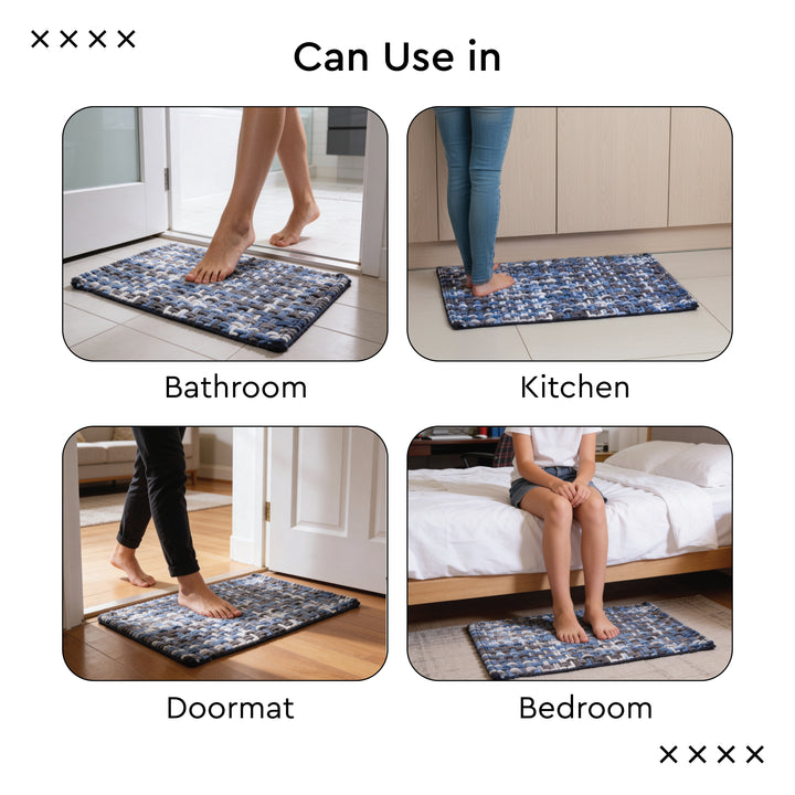 Cotton Blue Bathmat (Pack of 1)