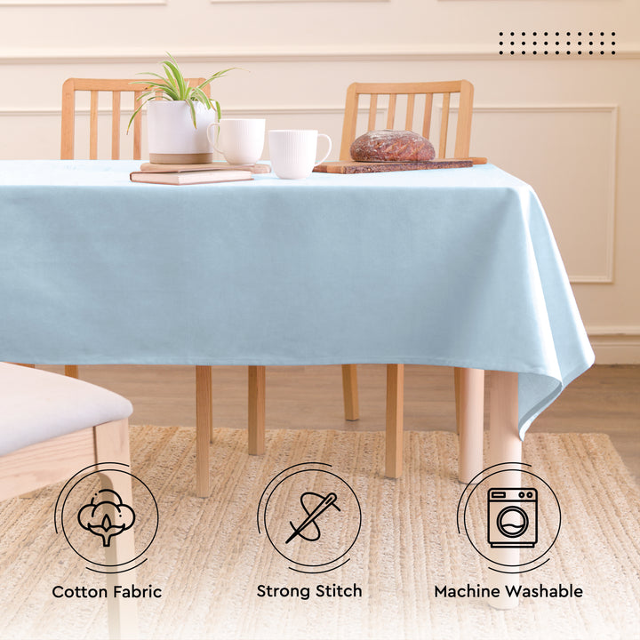 Cotton Ice Blue Table Cloth (Pack of 1)