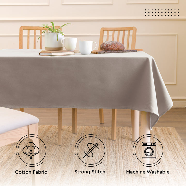 Cotton Beige Table Cloth (Pack of 1)