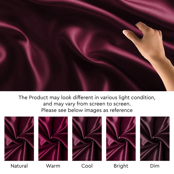 Satin Polyester Silk Dark Wine Fabric