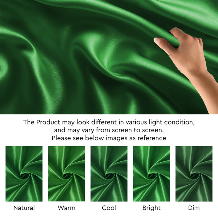 Satin Polyester Silk Leaf Green Fabric