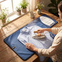 Cotton Cobalt Luxury Antiskid Ironing Mat (Pack of 1)