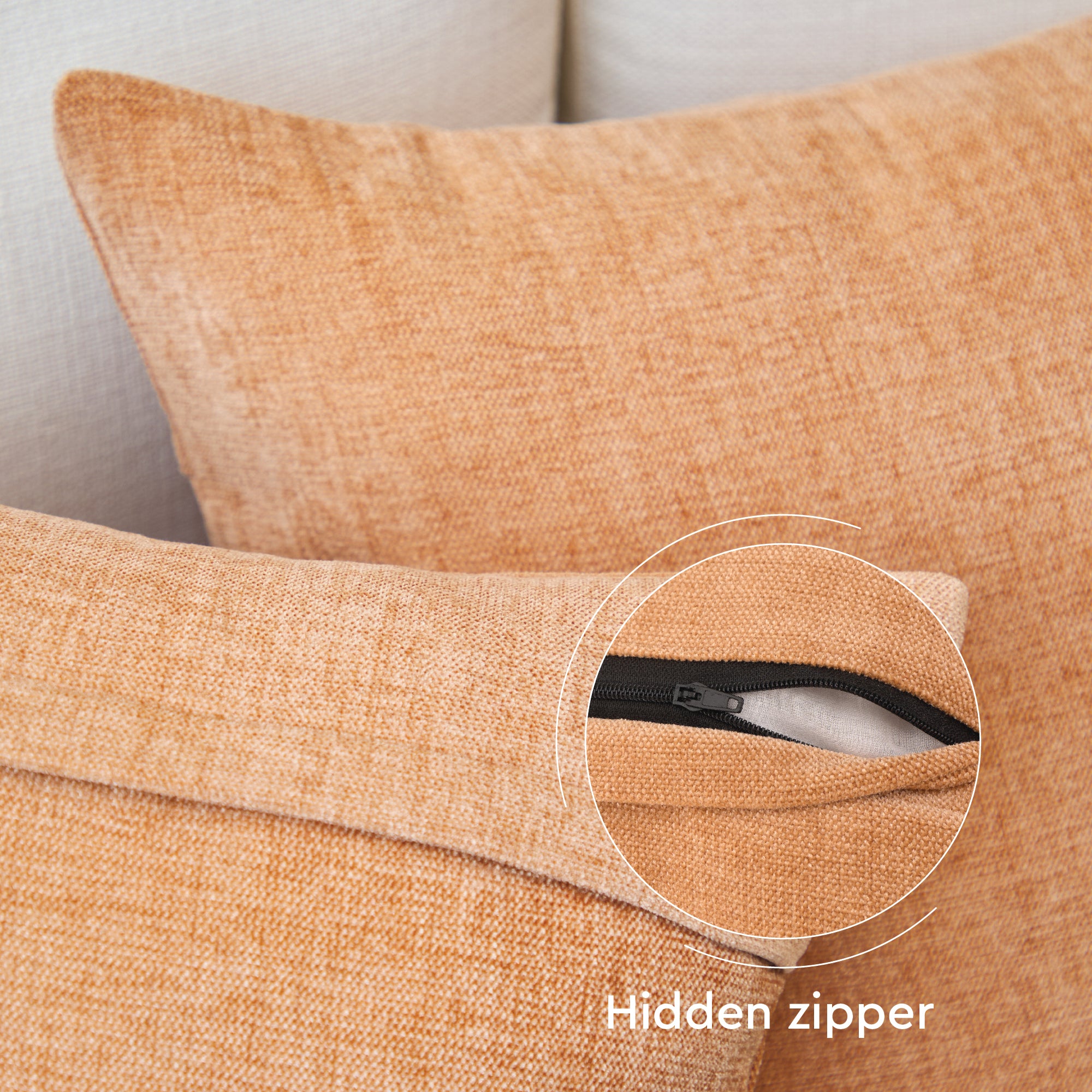Chenille Peach Cushion Cover (Pack of 2)