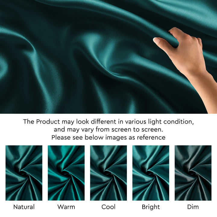 Satin Polyester Silk Teal Green Fabric