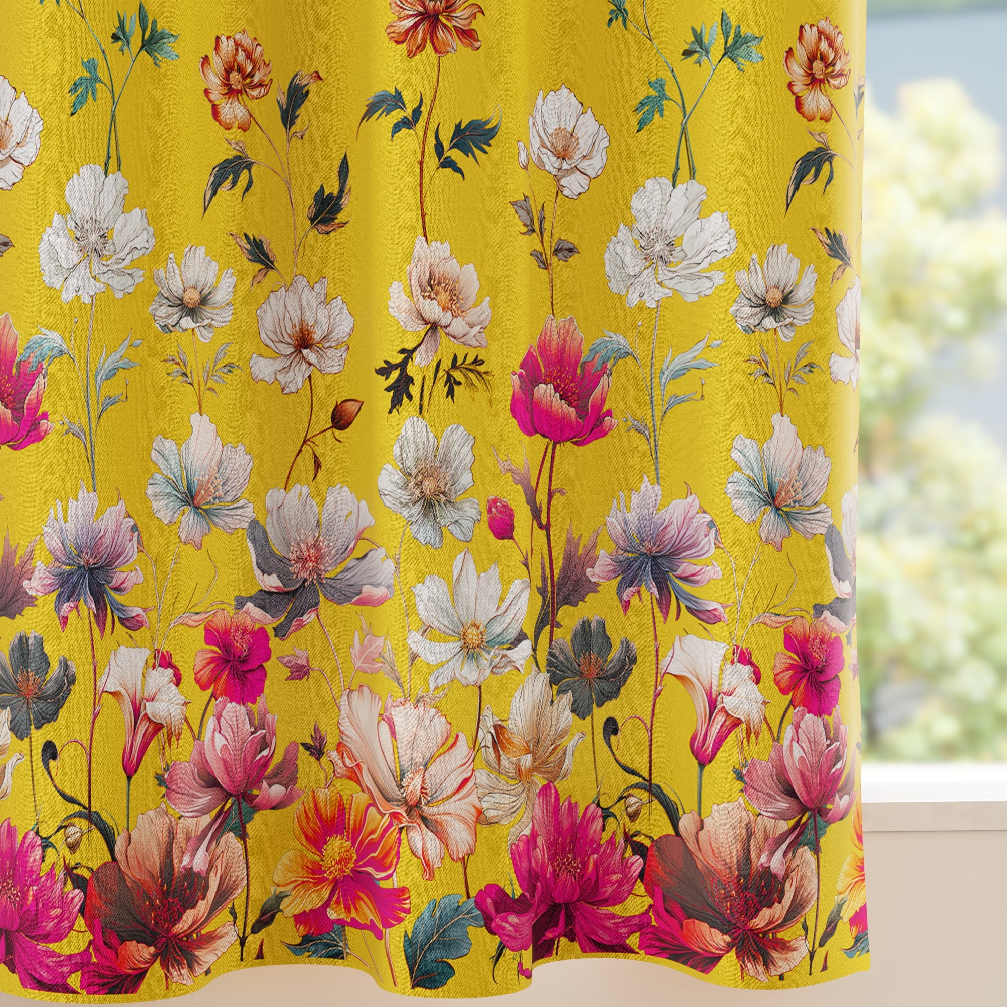 Blackout J2 Yellow Curtain (Pack of 1)