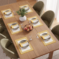 Cotton Canvas Yellow-01 Placemat + Table Napkins