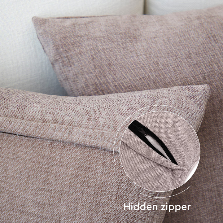 Chenille Solid Dusty Brown Cushion Cover (Pack of 1)