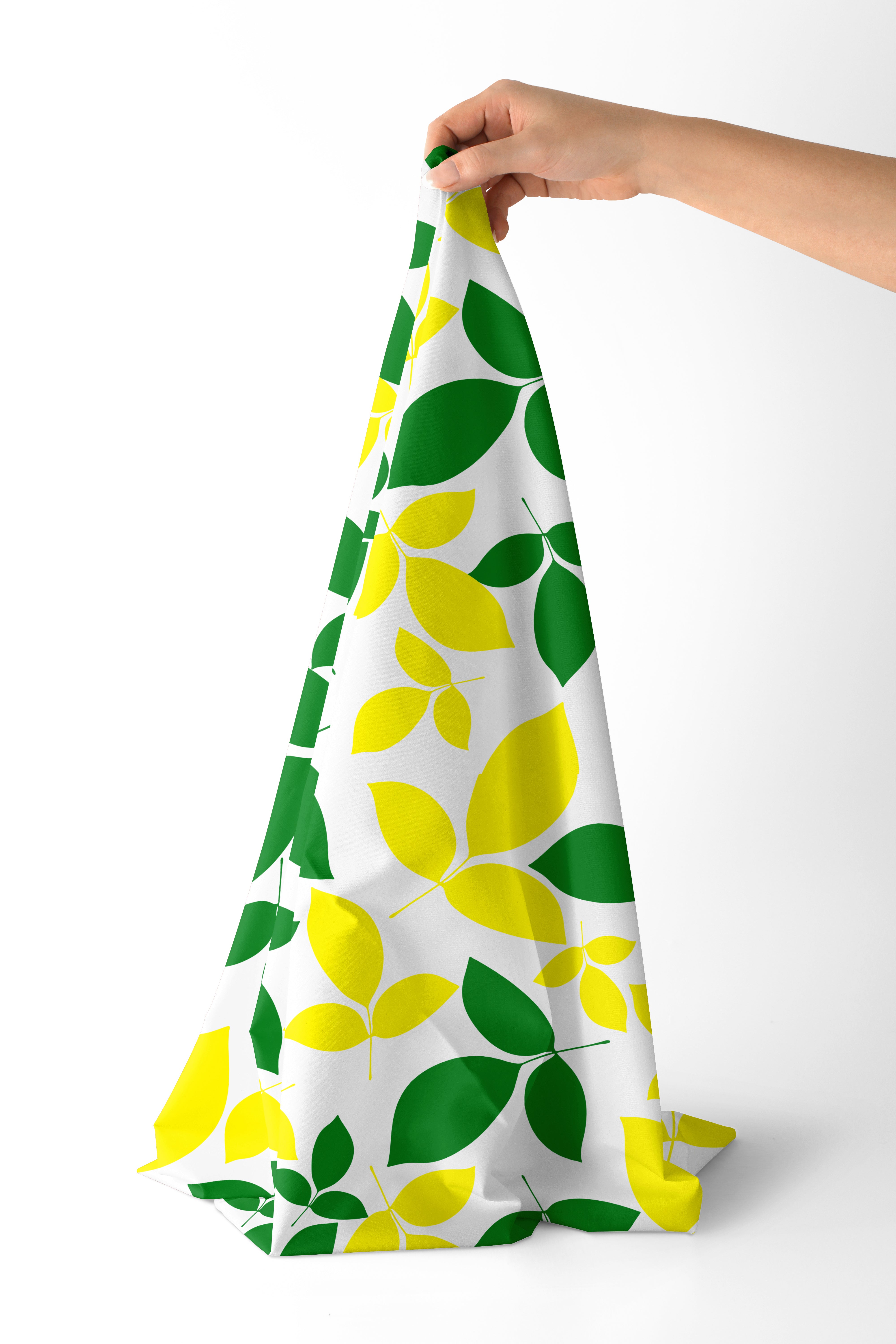 Polyester Printed Leaves Fabric (Pack of 1)