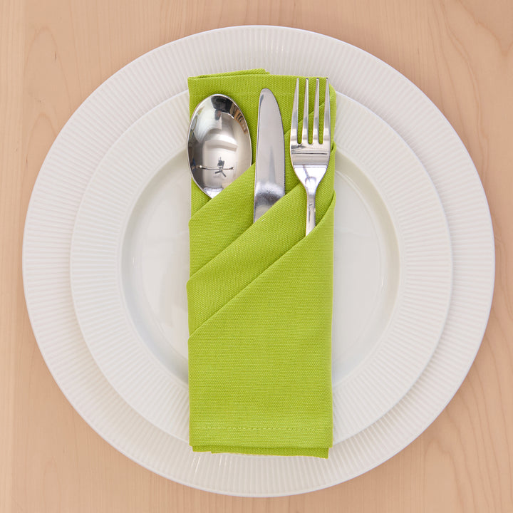 Cotton Lime Green Table Napkins (Pack of 4)