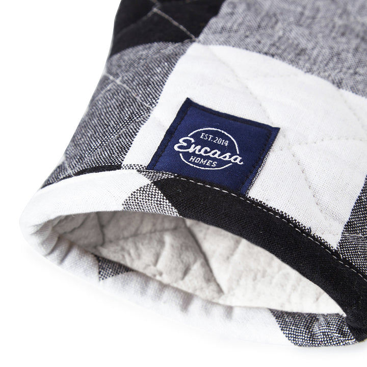 Cotton Buffalo Black Checks Oven Gloves (Pack of 2)