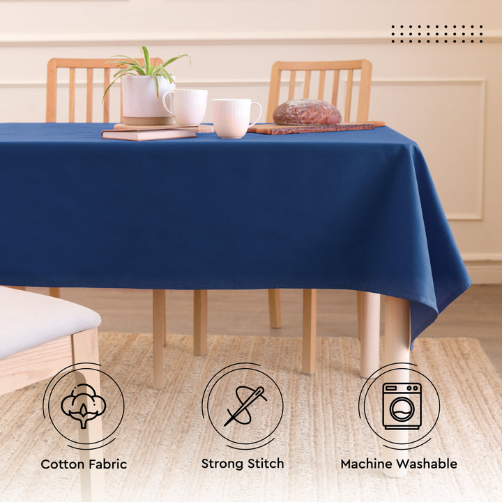 Cotton Cobalt Table Cloth (Pack of 1)