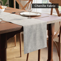 Chenille Solid Light Grey Table Runner (Pack of 1)