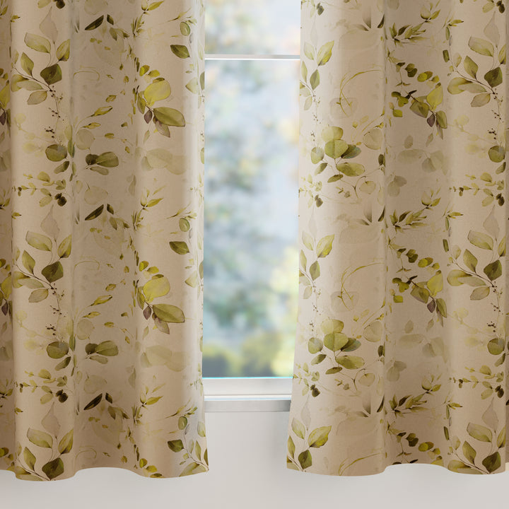 Blackout Polyester L1 Olive Curtain (Pack of 2)