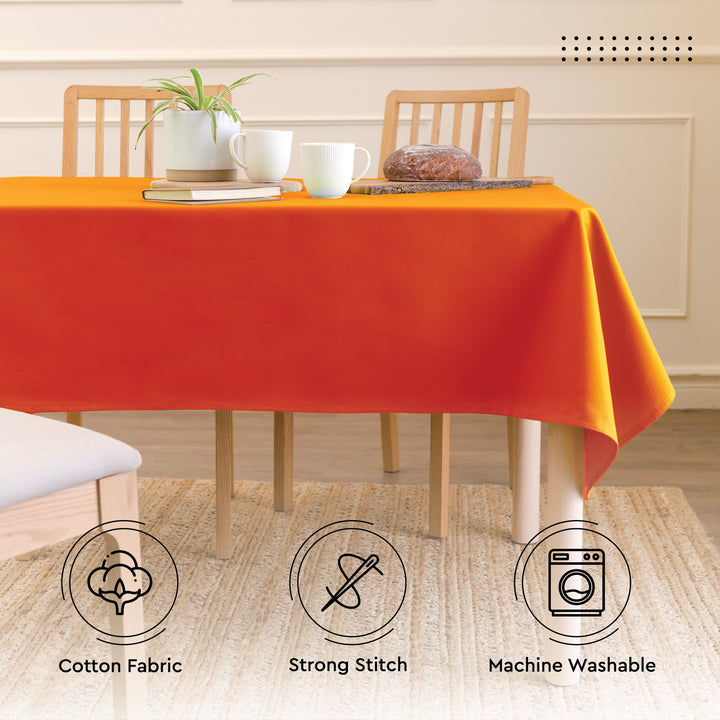 Cotton Orange Table Cloth (Pack of 1)