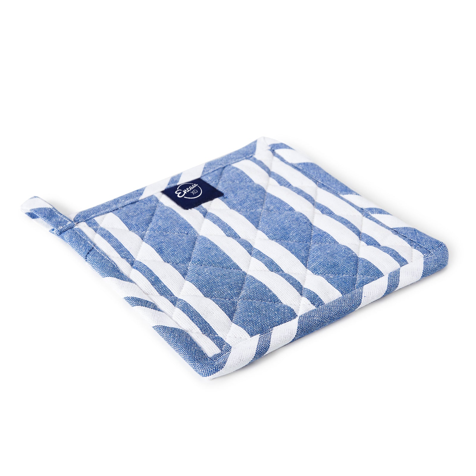 Cotton Franca Blue Stripes Pot Holders (Pack of 2)