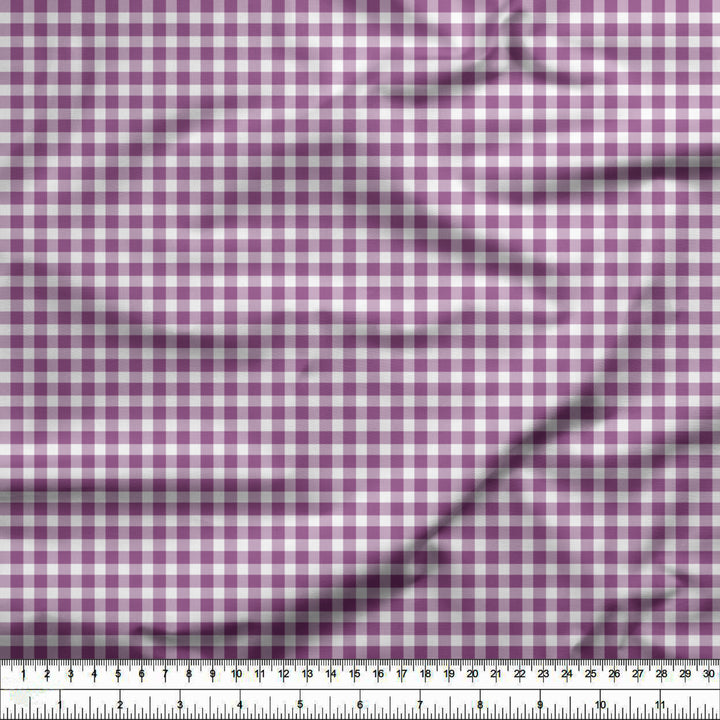 20s Sheeting Purple Checks Fabric (1 Meter)