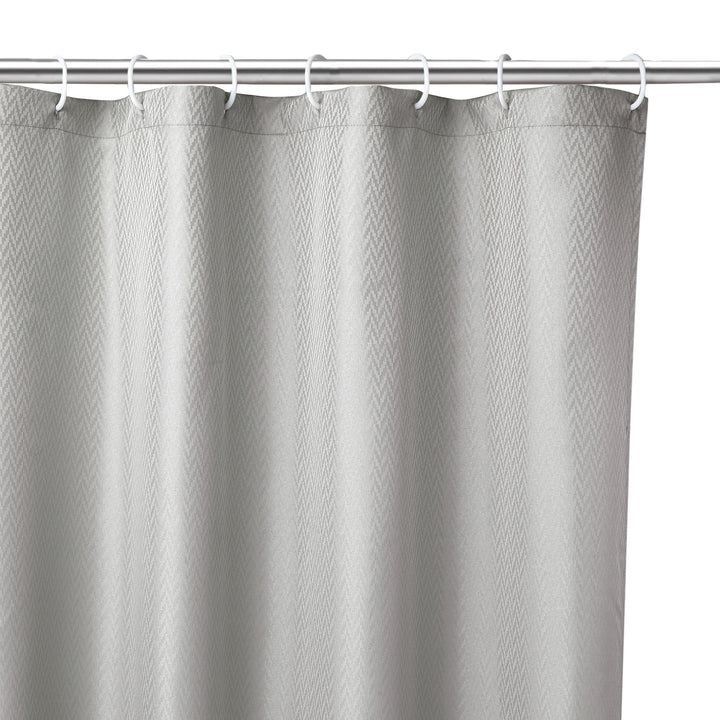 Polyester ZZ Light Grey Shower Curtain (Pack of 1)