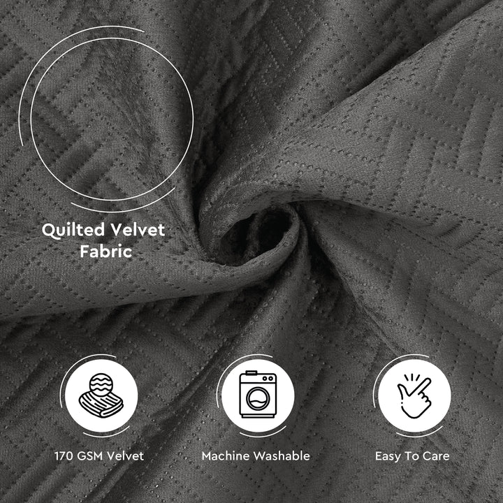 Quilted Polyester Fabric Dark Grey Fabric