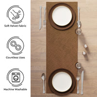 Quilted Velvet Brown Table Runner