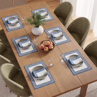 Cotton Canvas Indigo-01 Placemat + Table Napkins