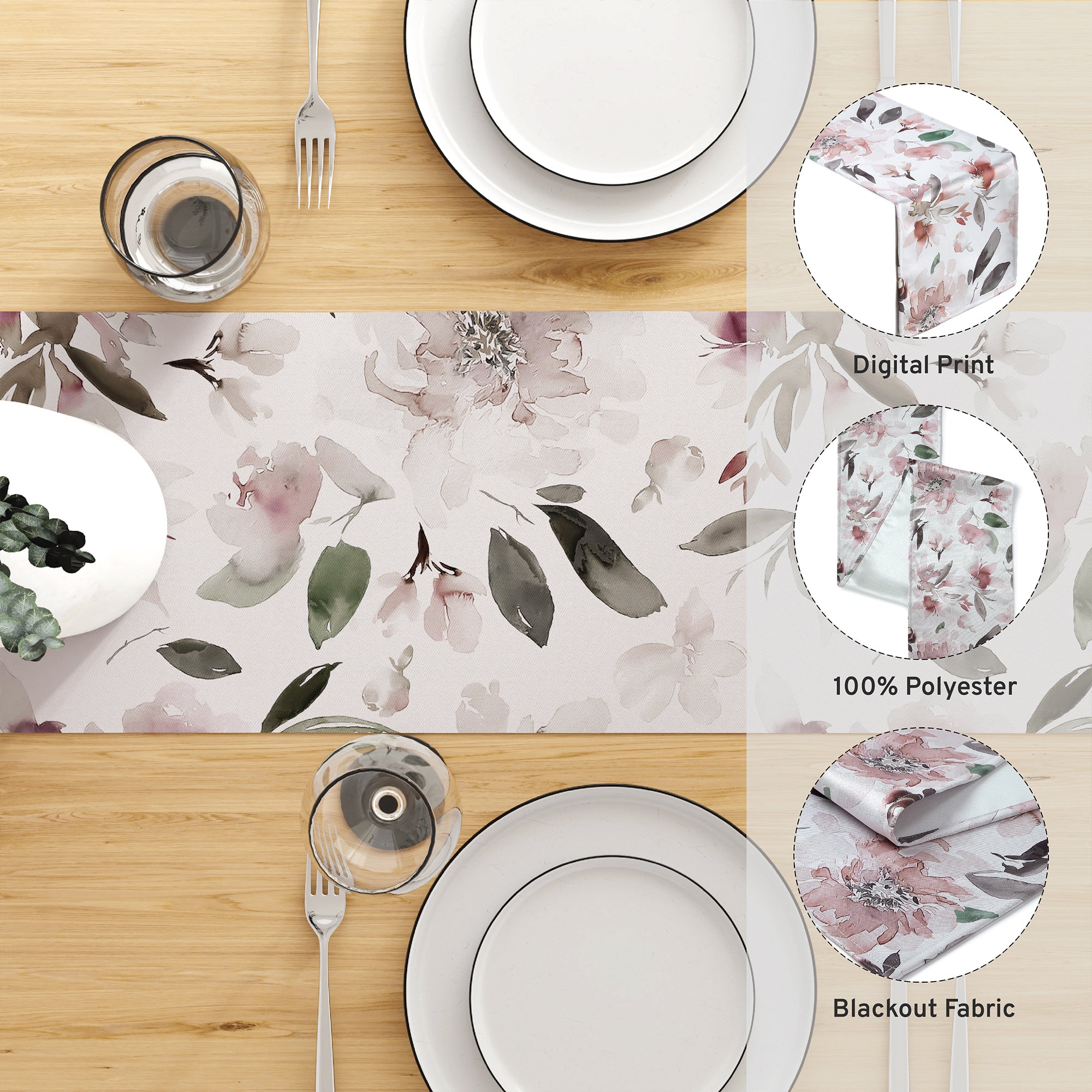 Blackout Polyester F1 Neutral Table Runner (Pack of 1)