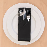 Cotton Jet Black Table Napkins (Pack of 4)