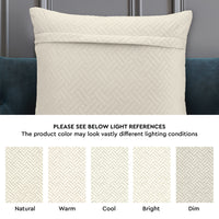 Quilted Velvet Cream Cushion Cover (Pack of 2)