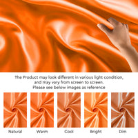 Satin Polyester Silk Orange Fabric