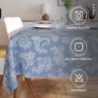 Cotton Blue Table Cloth (Pack of 1)
