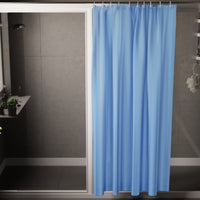 Polyester Stripe Blue Shower Curtain (Pack of 1)