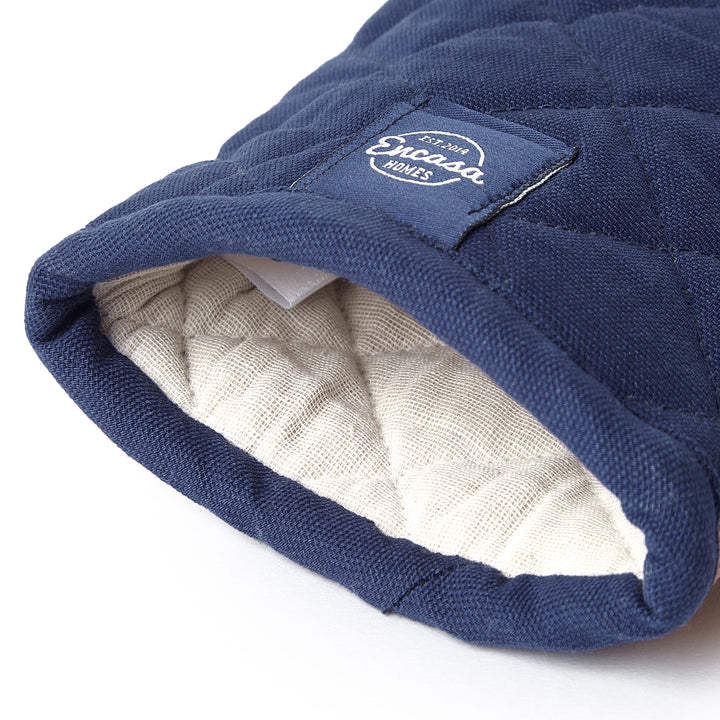 Cotton Scotch Blue Oven Gloves (Pack of 2)