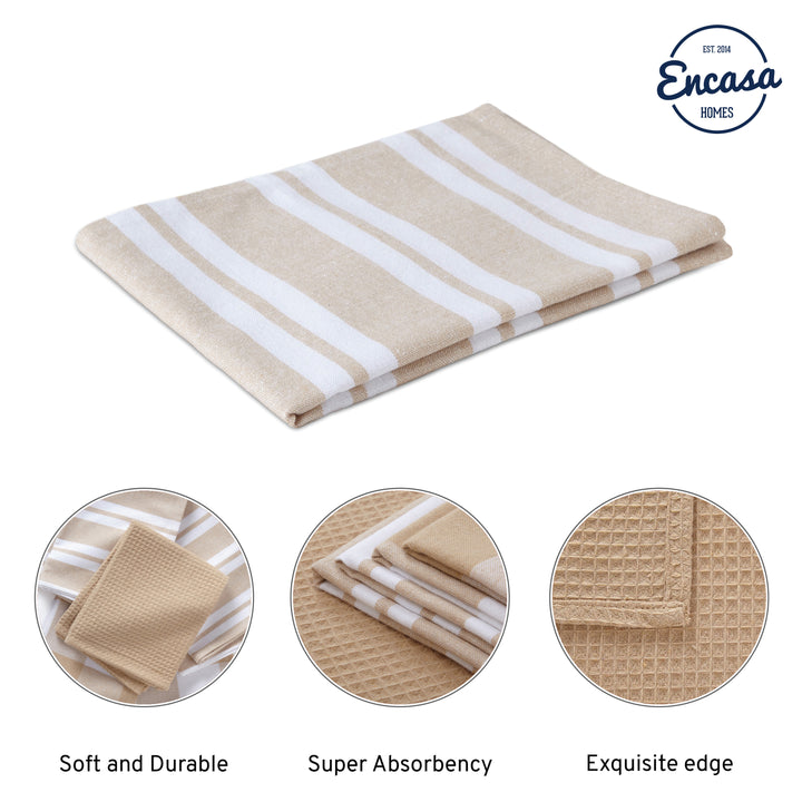 Cotton Beige Kitchen Towel (Pack of 12)