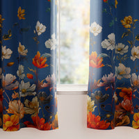 Blackout Polyester J2 Blue Curtain (Pack of 2)