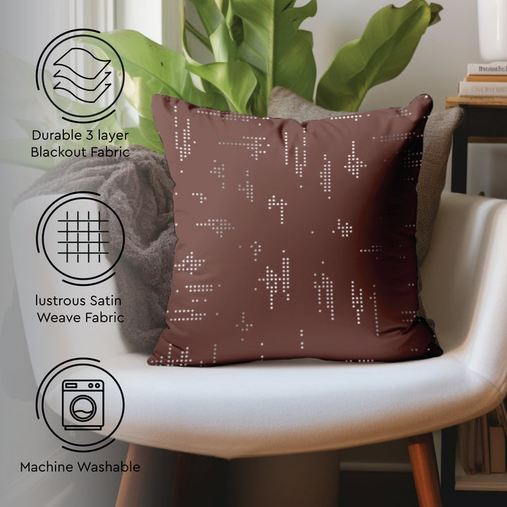 Blackout Polyester Citylight Tan Cushion Cover (Pack of 2)
