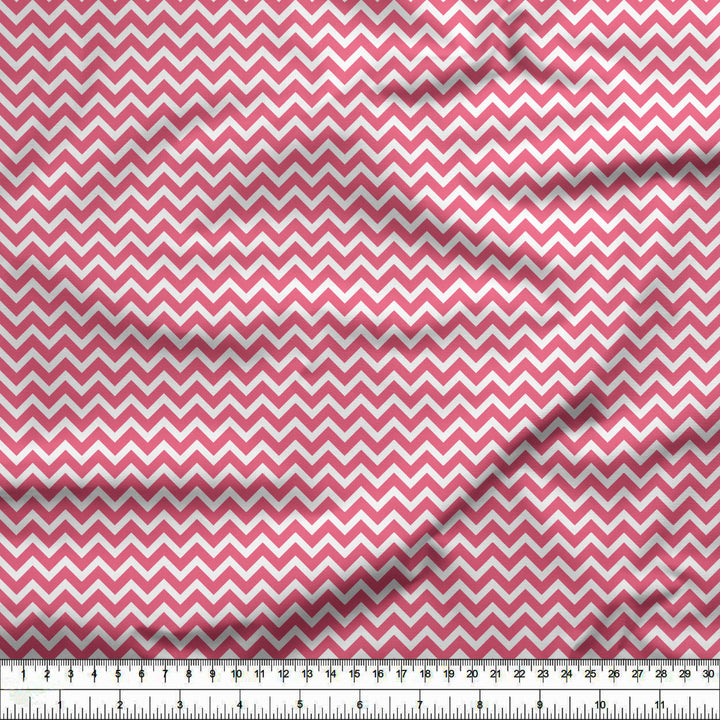 20s Sheeting Pink Chevron Fabric (1 Meter)
