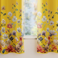 Blackout Polyester J2 Yellow Curtain (Pack of 2)