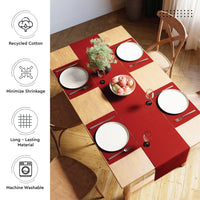 Cotton Solid Red Table Runner (Pack of 1)