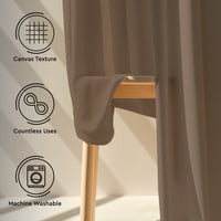 Canvas Beige Curtain (Pack of 1)