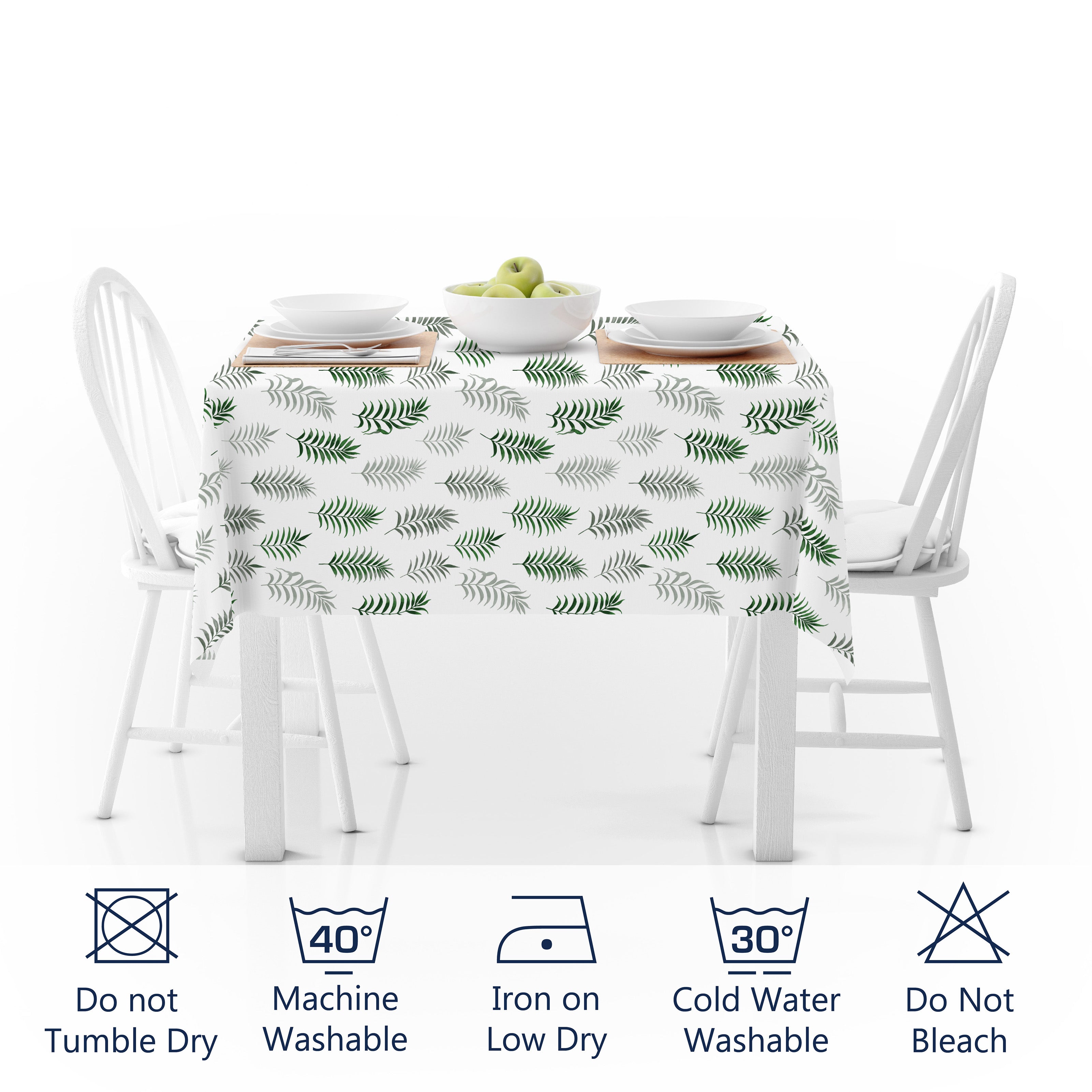 Polyester Palm Green Table Cloth (Pack of 1)