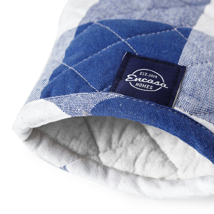 Cotton Buffalo Blue Checks Oven Gloves (Pack of 2)