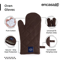 Canvas Dark Taupe & Beige Oven Gloves (Pack of 2)