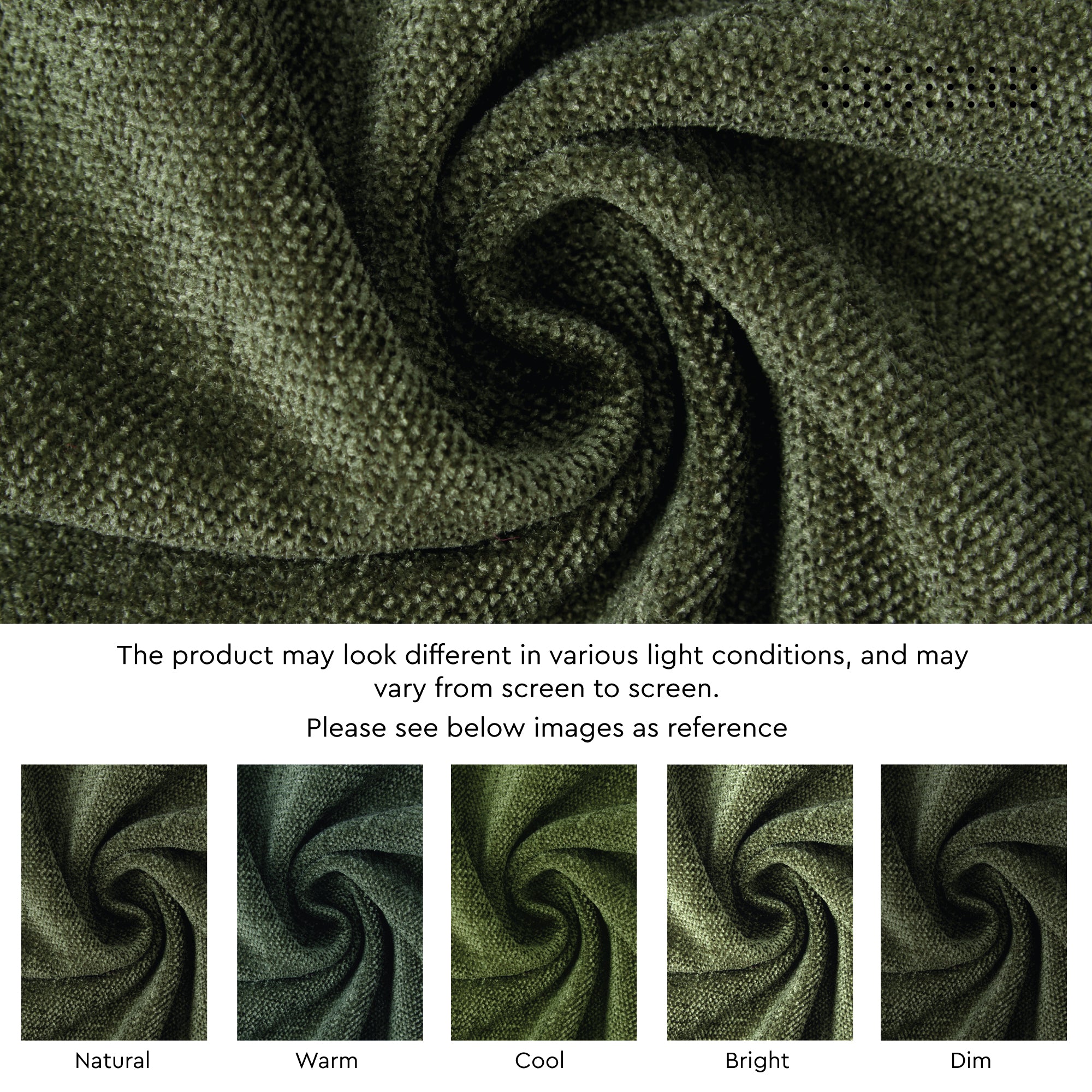 Chenille Moss green Table Runner