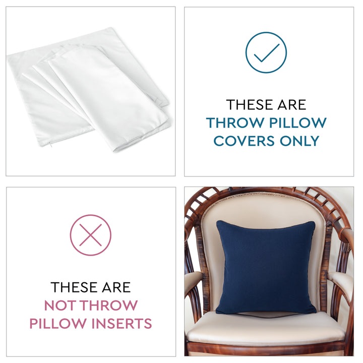 Cotton Navy+Beige Cushion Cover (Pack of 2)