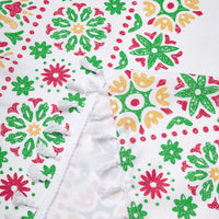 Polyester Boho Bright Green Curtain (Pack of 2)