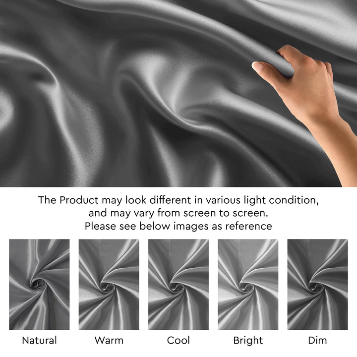 Satin Polyester Silk Grey Fabric