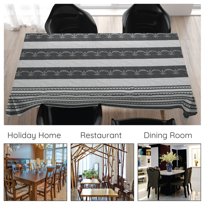Cotton Grey Bunting Table Cloth (Pack of 1)