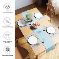 Cotton Light Grey & Off White Table Runner (Pack of 1)